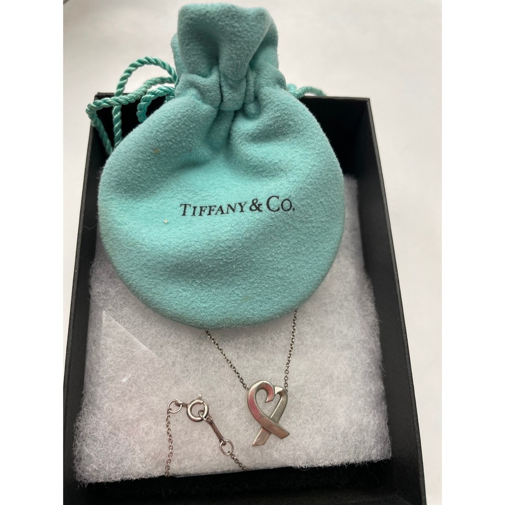 Tiffany & Co Paloma Picasso Loving Heart Necklace Sterling Silver 925 Spain#805